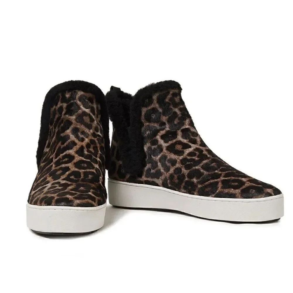 Micheal KORS Ashlyn Leather Slip On Leopard Bootie